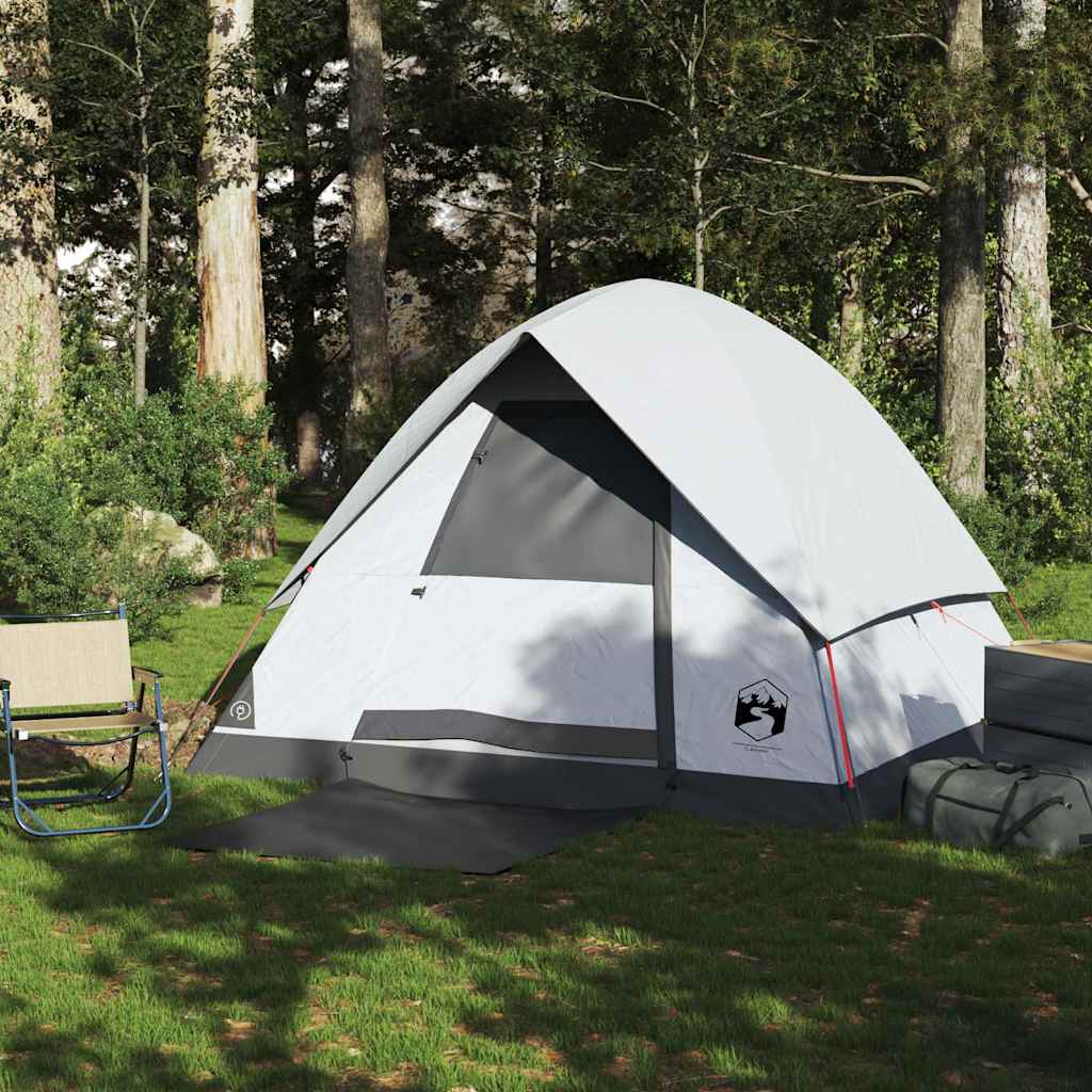 Tenda a cupola Vidaxl tessuto dannoso per 4 persone bianco