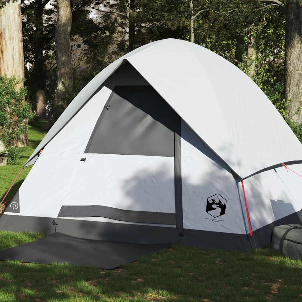 Tenda a cupola Vidaxl tessuto dannoso per 4 persone bianco