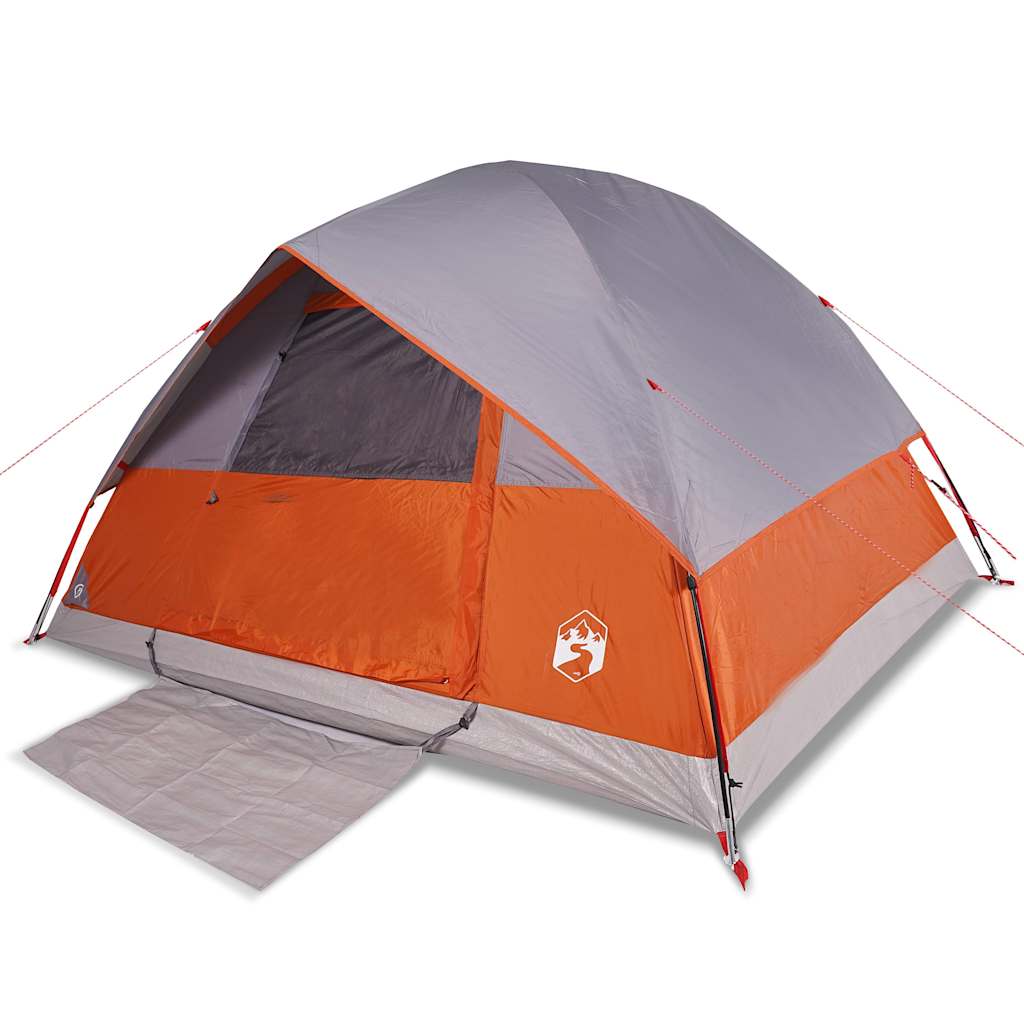 Vidaxl Dome Tenda Grey e arancione impermeabili per 6 persone