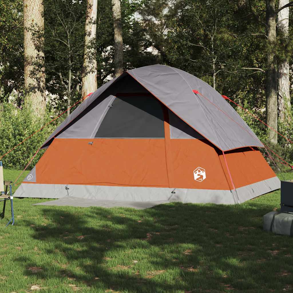 Vidaxl Dome Zelt 6-Personen wasserdichtes Grau und Orange