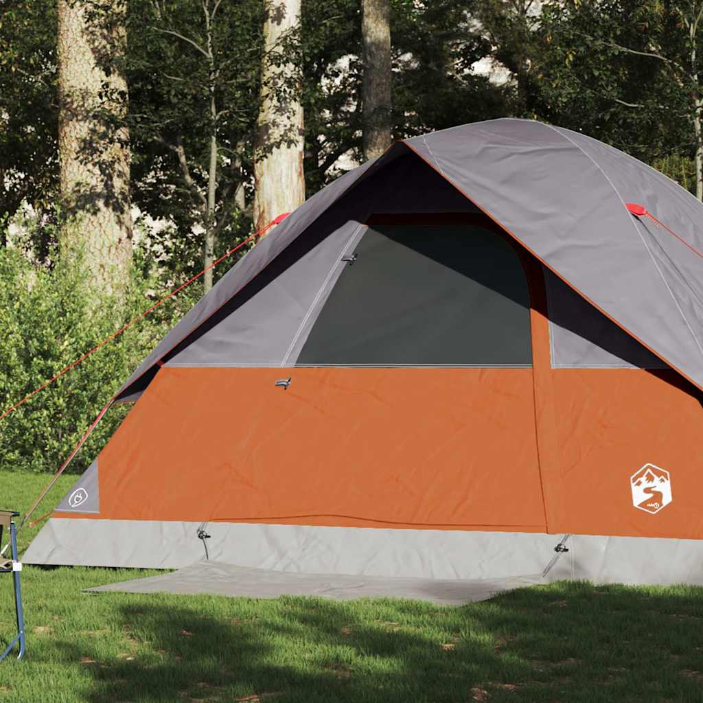 Vidaxl dome tente 6 personnes étanche gris et orange