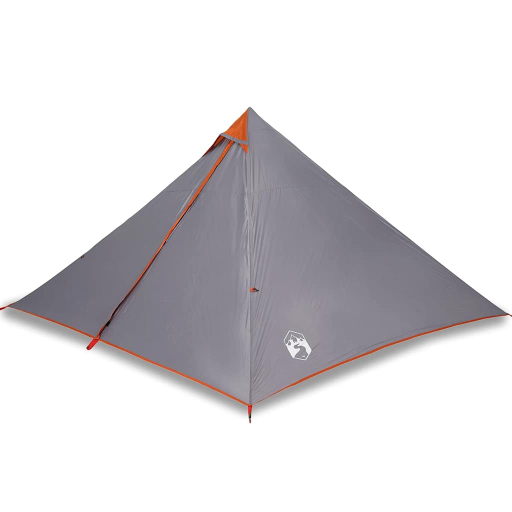 Vidaxl Tipi-Zelt für Familie 7 Personen, wasserdicht, Grau und Orange