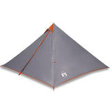 Vidaxl Tipi-Zelt für Familie 7 Personen, wasserdicht, Grau und Orange