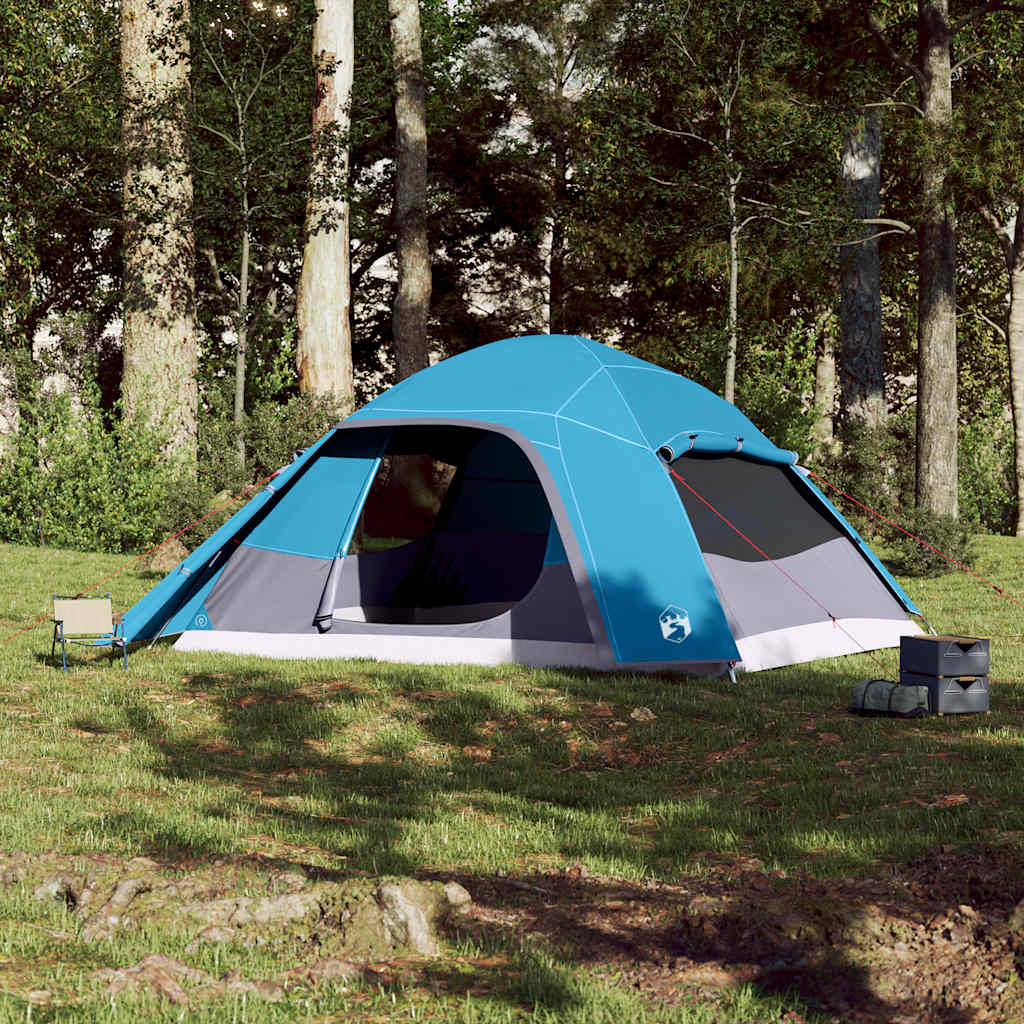 Vidaxl dome tente 6 personnes imperméables bleu