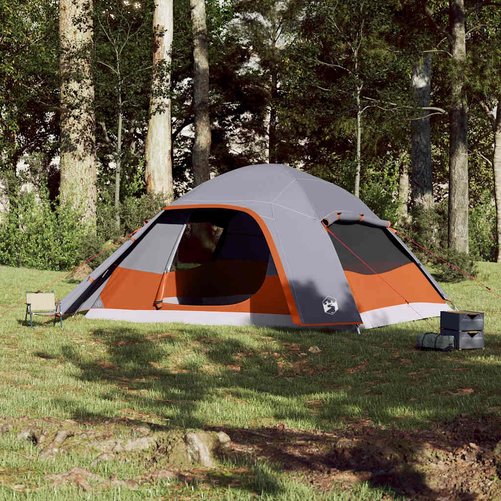 Vidaxl Dome Tent 6-osobowy wodoodporny szary i pomarańczowy