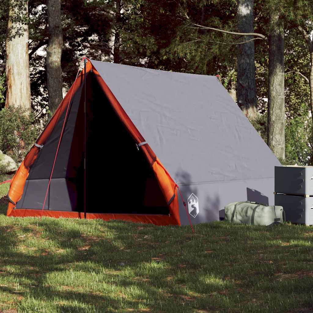 Vidaxl Tent A-Frame 2 personas impermeables grises y naranja