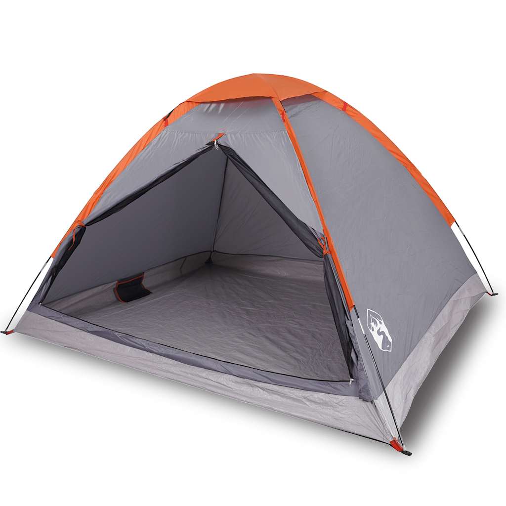 Vidaxl Dome Tenda per 2 persone impermeabile grigio e arancione