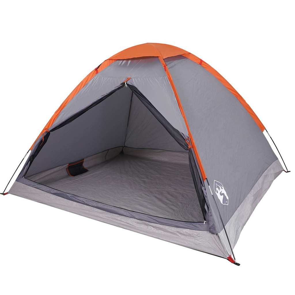 Vidaxx Kuppelzelt 4-Personen wasserdicht grau und orange