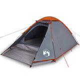 Vidaxl Dome Tenda per 2 persone impermeabile grigio e arancione