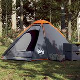 Vidaxl dome tente 4 personnes étanche gris et orange