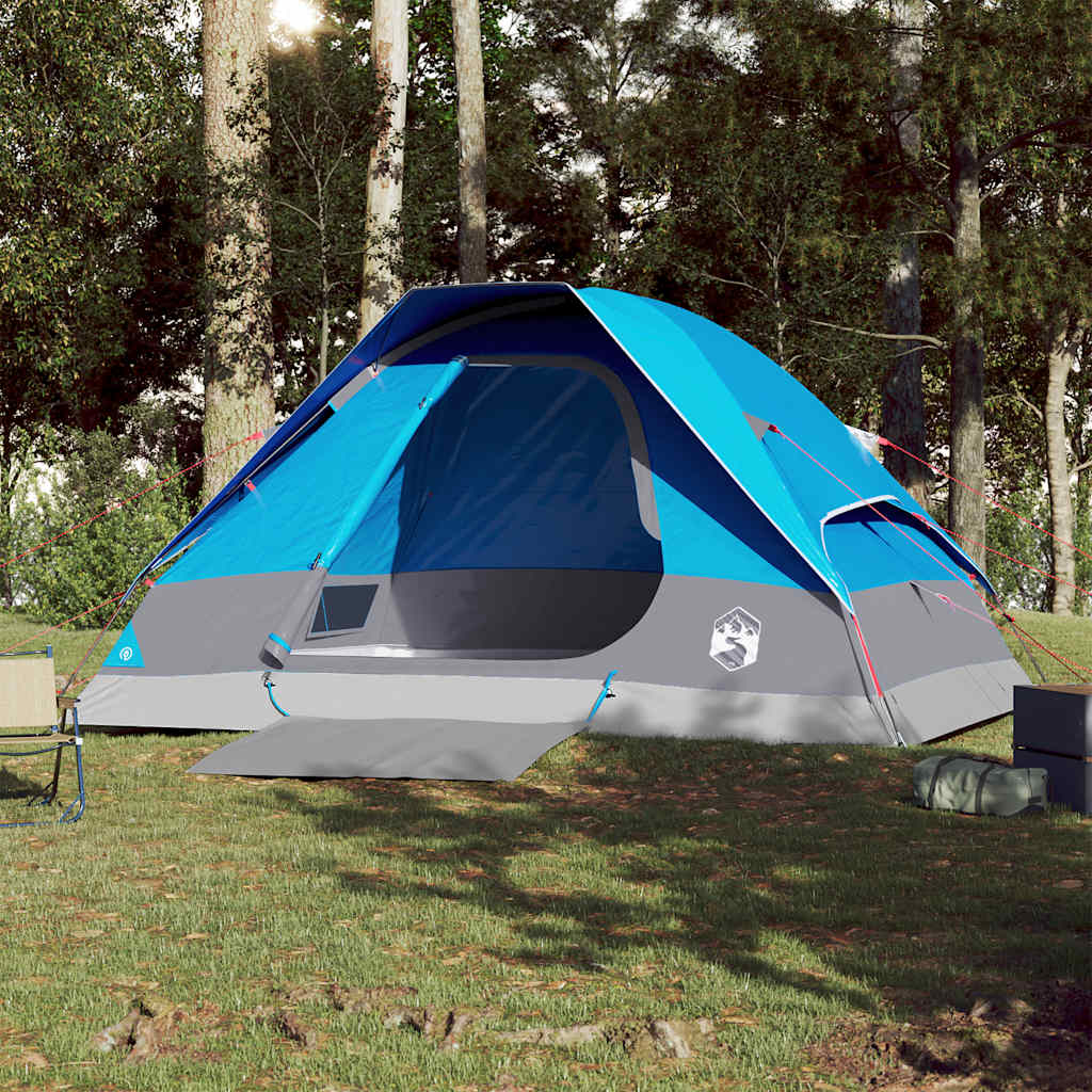 Vidaxl dome tente 4 personnes imperméables bleu