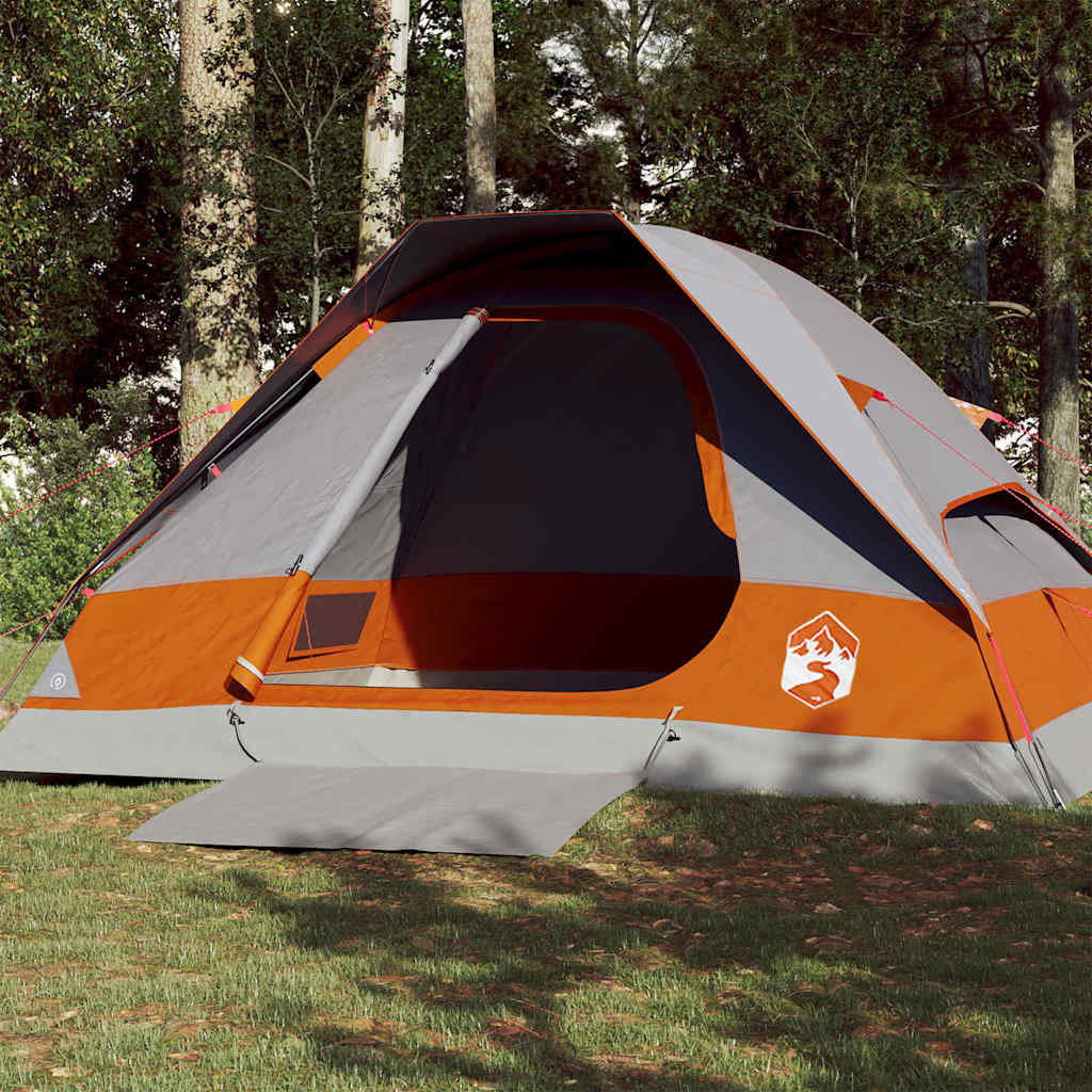 Vidaxx Kuppelzelt 4-Personen wasserdicht grau und orange