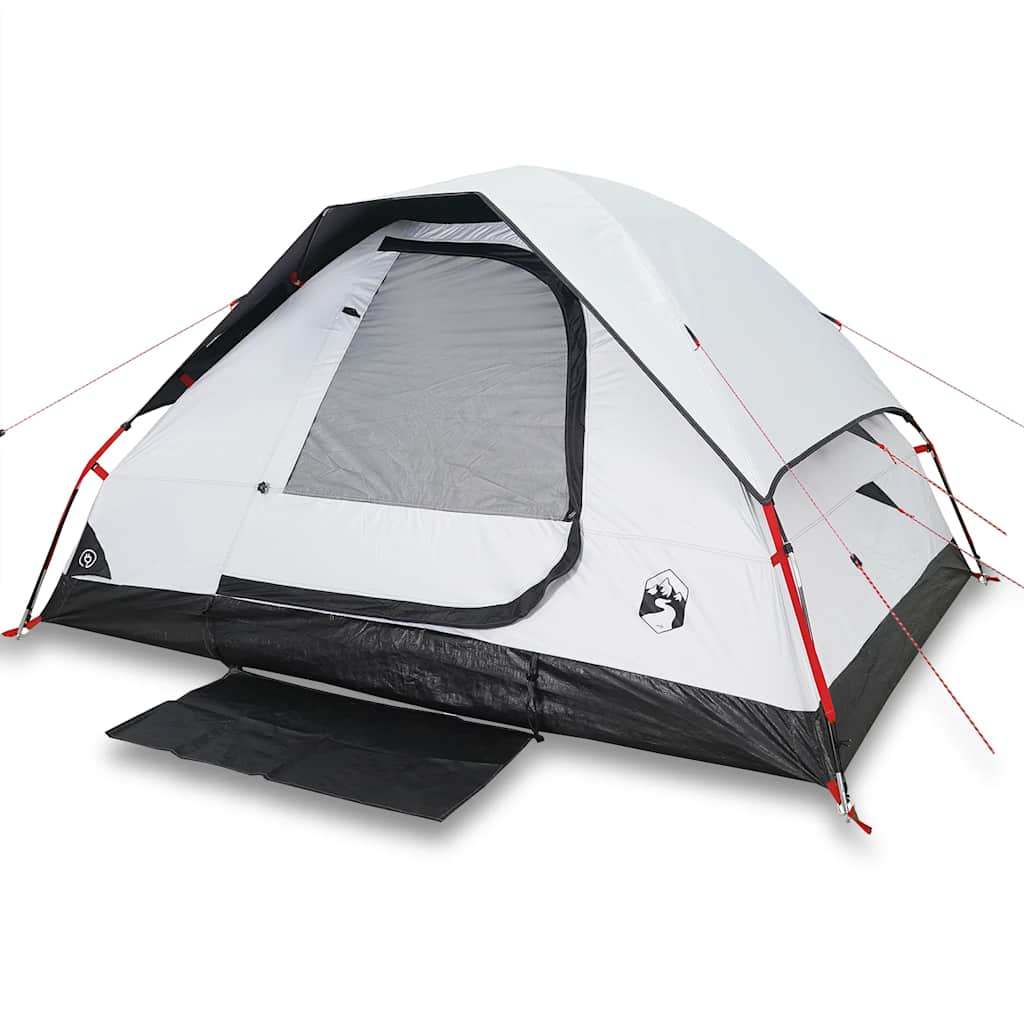 Vidaxl dome tente 4 personnes imperméables tissu damnant blanc