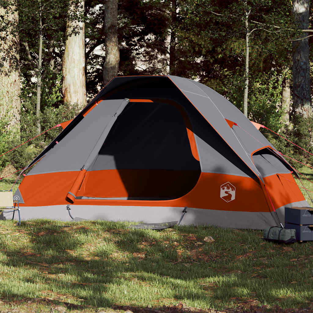 Vidaxl Dome Tenda Grey e arancione impermeabili per 6 persone