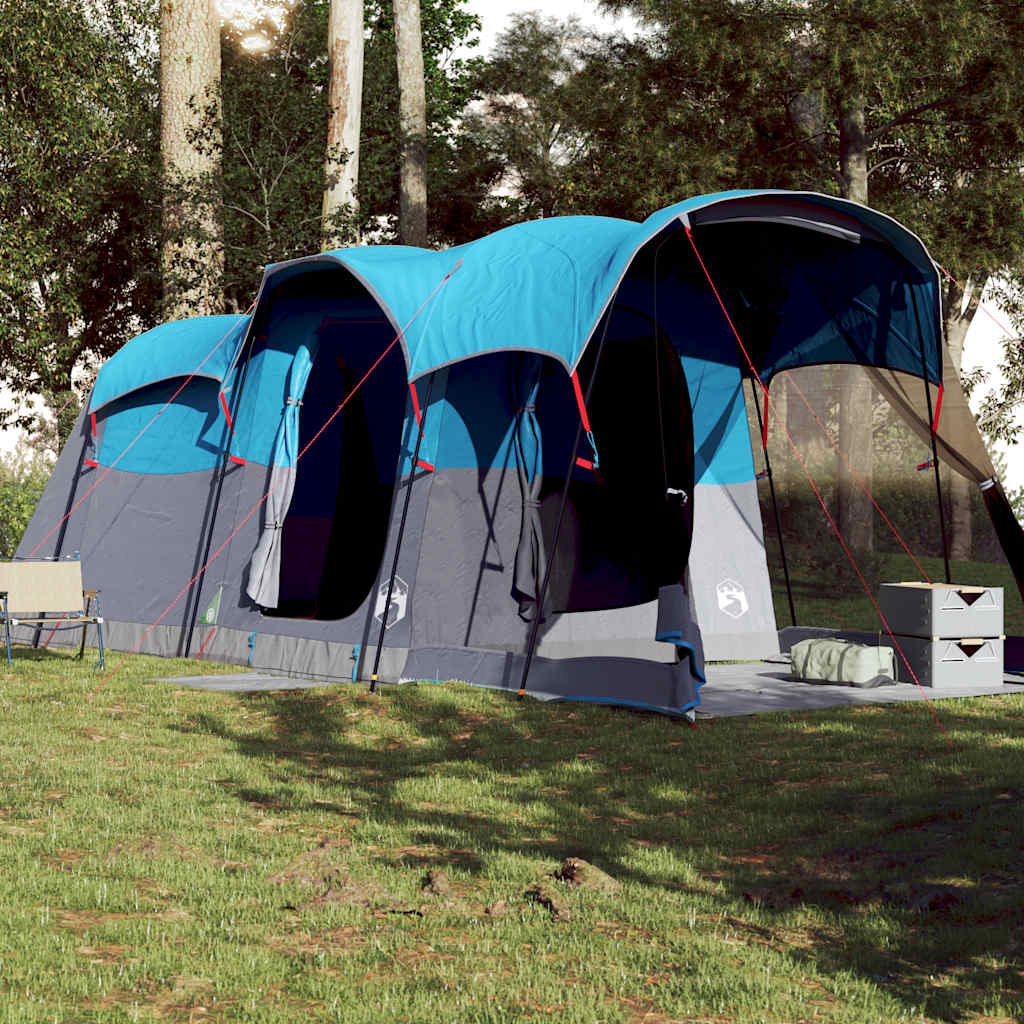 Tenda tunnel Vidaxl per la famiglia 8 persone impermeabili blu