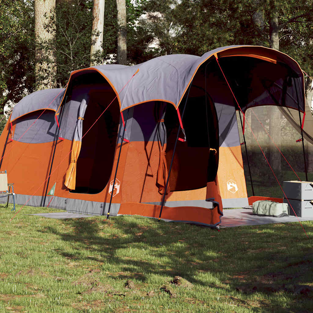 Vidaxl Tunnel Tent 8 Personne étanche gris et orange