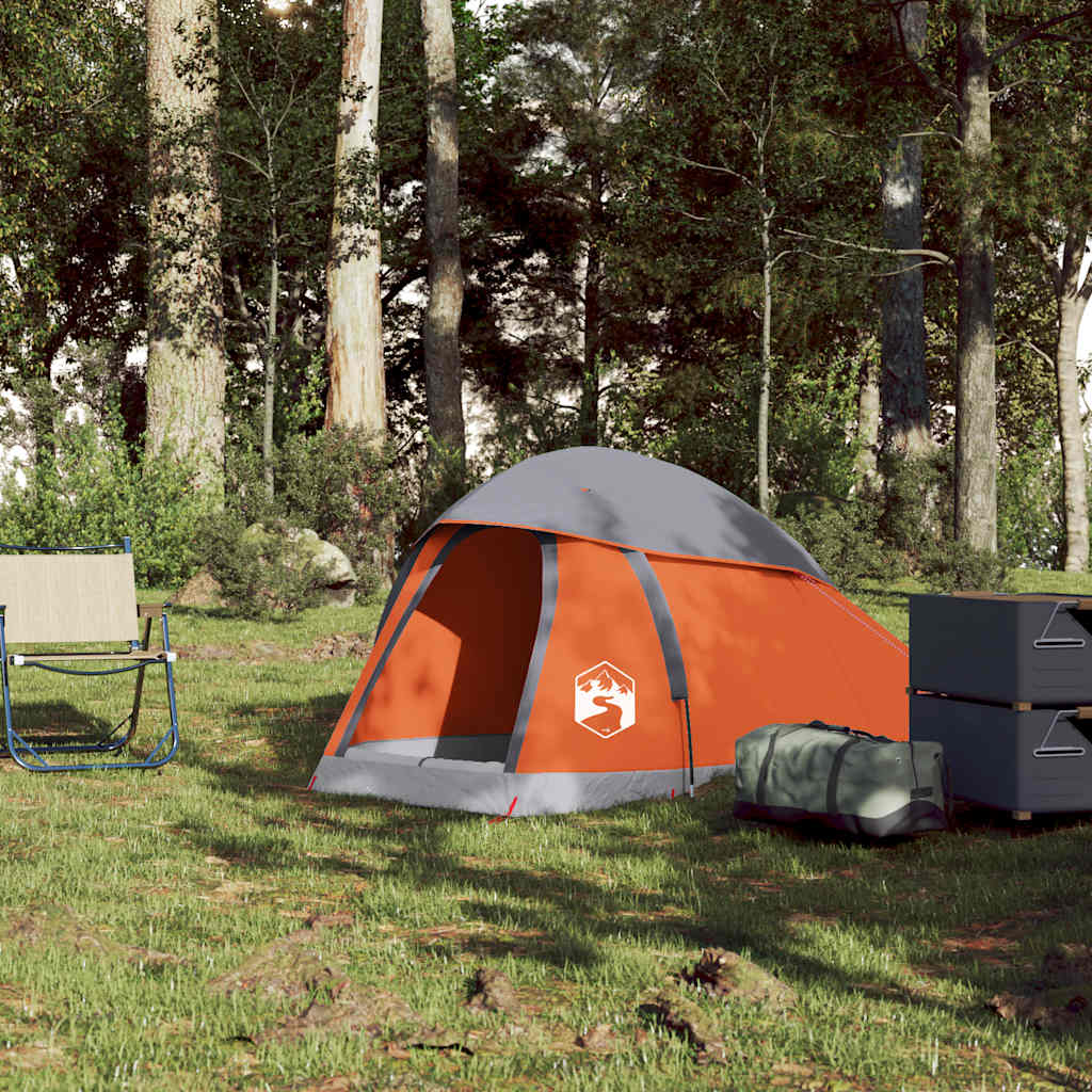 Vidaxl Dome tent 1-person waterproof gray and orange