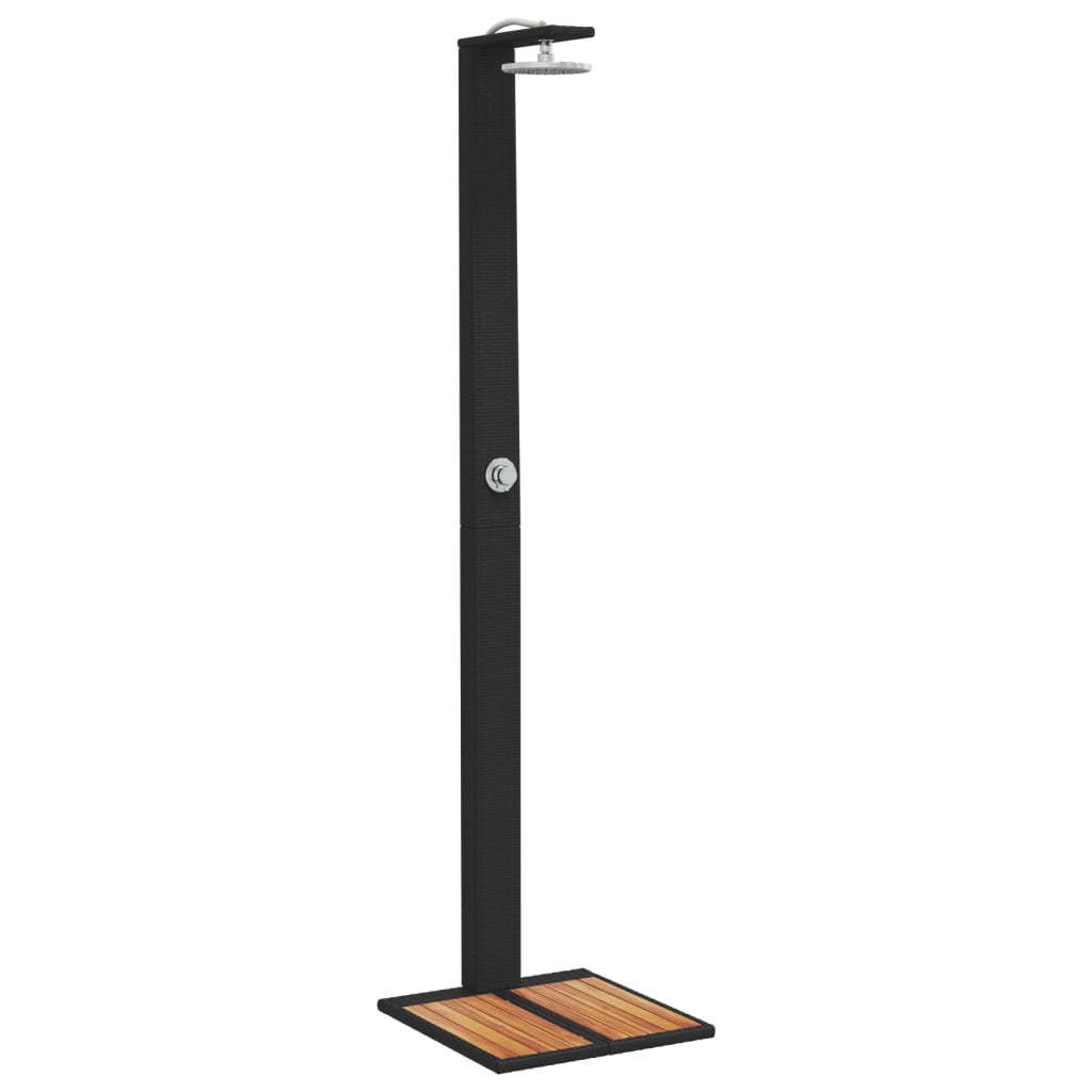 Vidaxl outdoor shower 50x55x224 cm Poly Rattan and Acaciahout Black