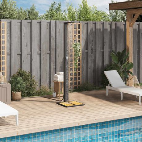 Vidaxx Außendusche 50x55x224 cm Polyrattan und Akazienholz schwarz