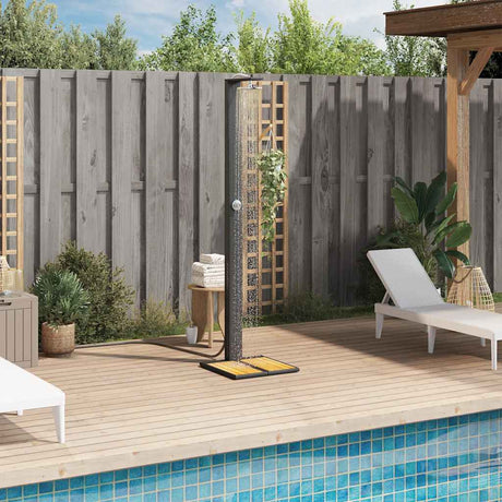 Vidaxx Außendusche 50x55x224 cm Polyrattan und Akazienholz schwarz