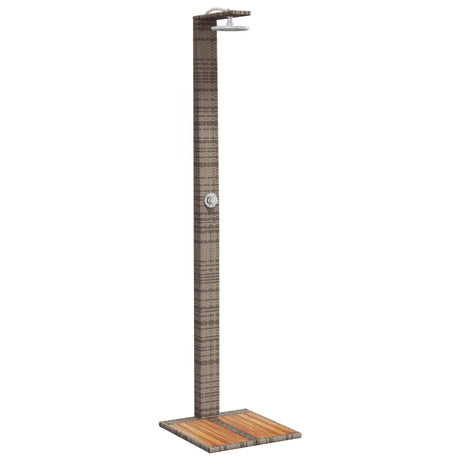 Vidaxx Außendusche 50x55x224 cm Polyrattan und Akazienholz grau