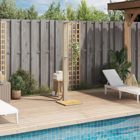 Vidaxx Außendusche 50x55x224 cm Polyrattan und Akazienholz beige