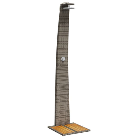 Vidaxx Außendusche 55x60x224 cm Polyrattan und Akazienholz grau