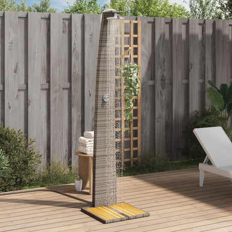 Vidaxx Außendusche 55x60x224 cm Polyrattan und Akazienholz grau