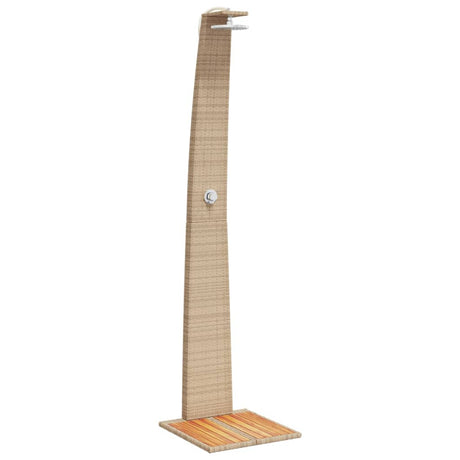 Vidaxx Außendusche 55x60x224 cm Polyrattan und Akazienholz beige