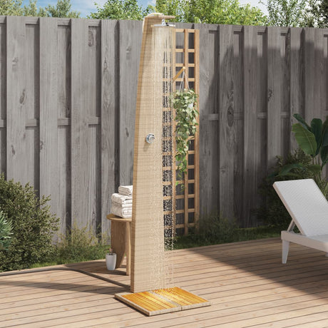 Vidaxx Außendusche 55x60x224 cm Polyrattan und Akazienholz beige