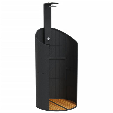 Vidaxx Außendusche 100x100x241,5 cm Polyrattan und Akazienholz schwarz