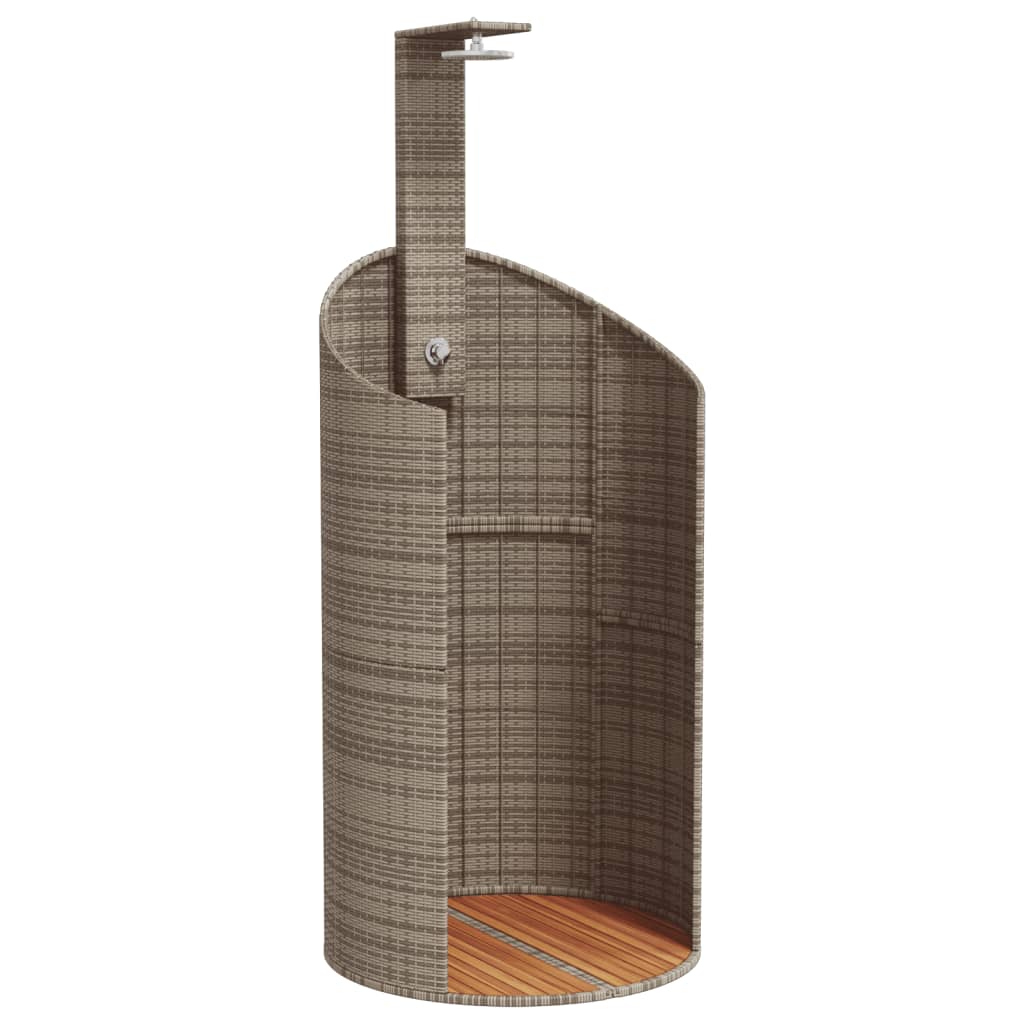 Vidaxl Douche extérieure 100x100x241,5 cm Poly rattan et acacia gris en bois