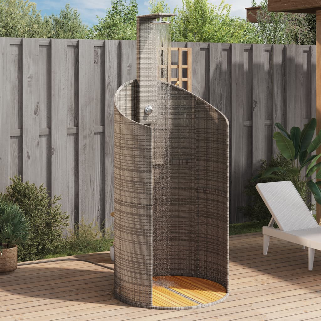 Vidaxl Outdoor Shower 100x100x241,5 cm Poly Rattan og Acacia Wood Gray