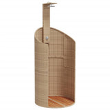 Vidaxx Außendusche 100x100x241,5 cm Polyrattan und Akazienholz beige