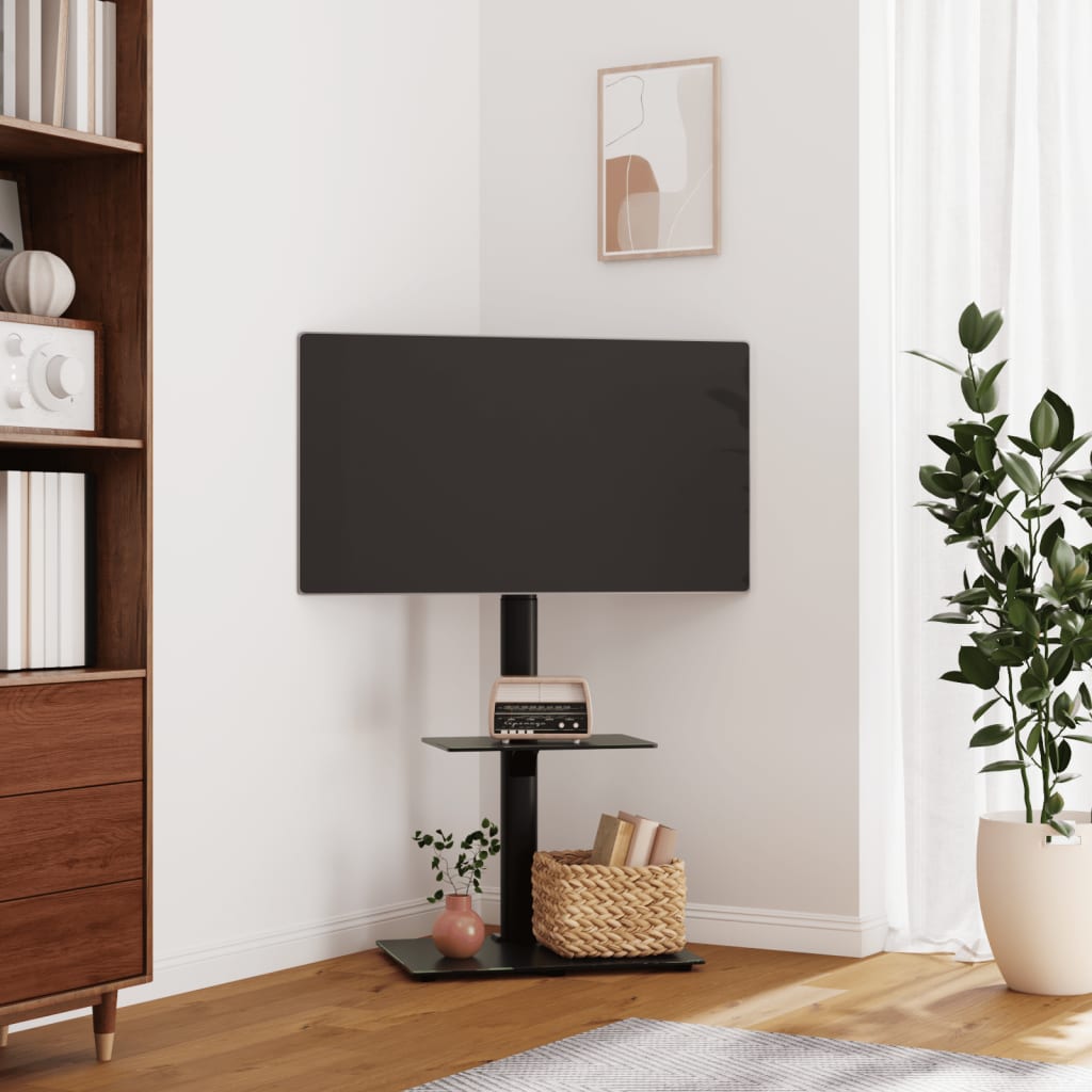 Vidaxl TV Standard Corner Model 2-Schicht fir 32-65 Zoll schwaarz