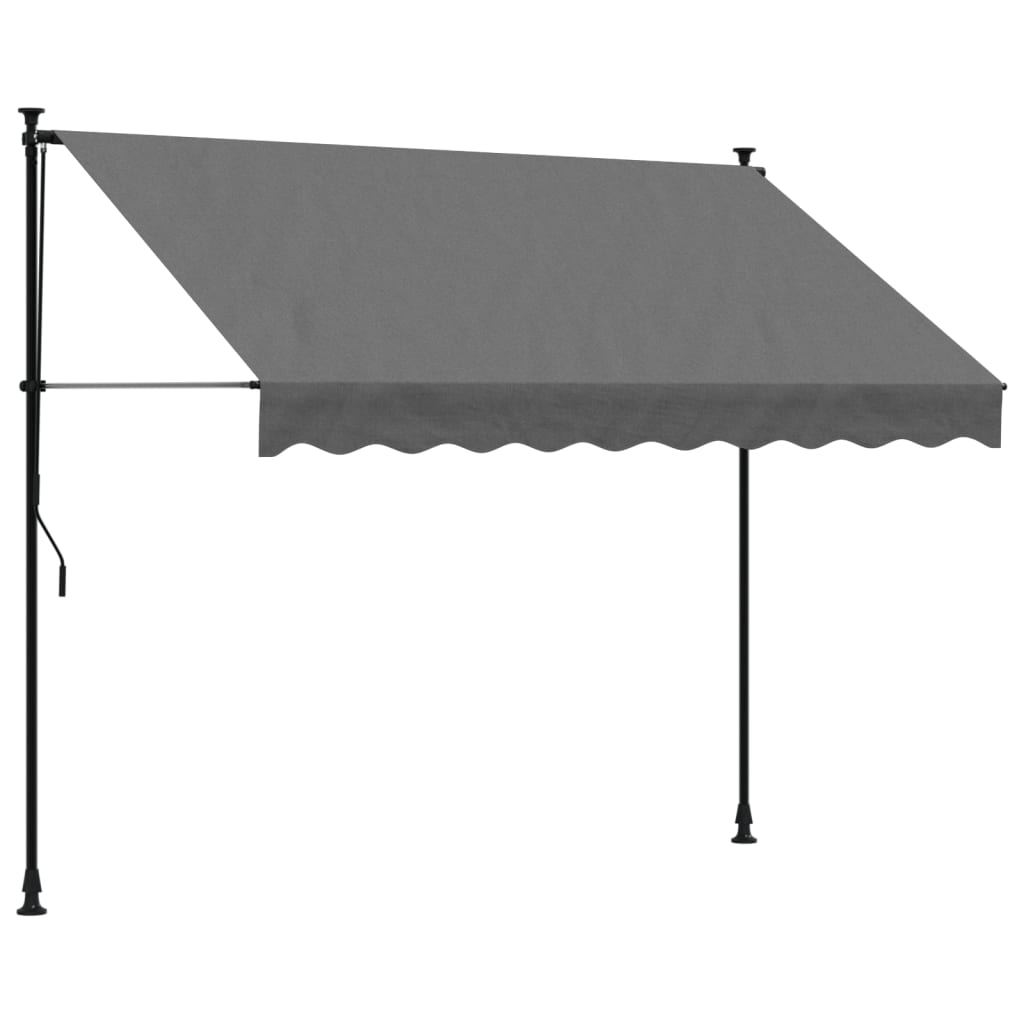 Vidaxl Laifel Extendable 250x150 cm tkanina in jekleni antracit -obarvani