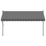 Vidaxl luifel uittrekbaar 350x150 cm stof en staal antracietkleurig