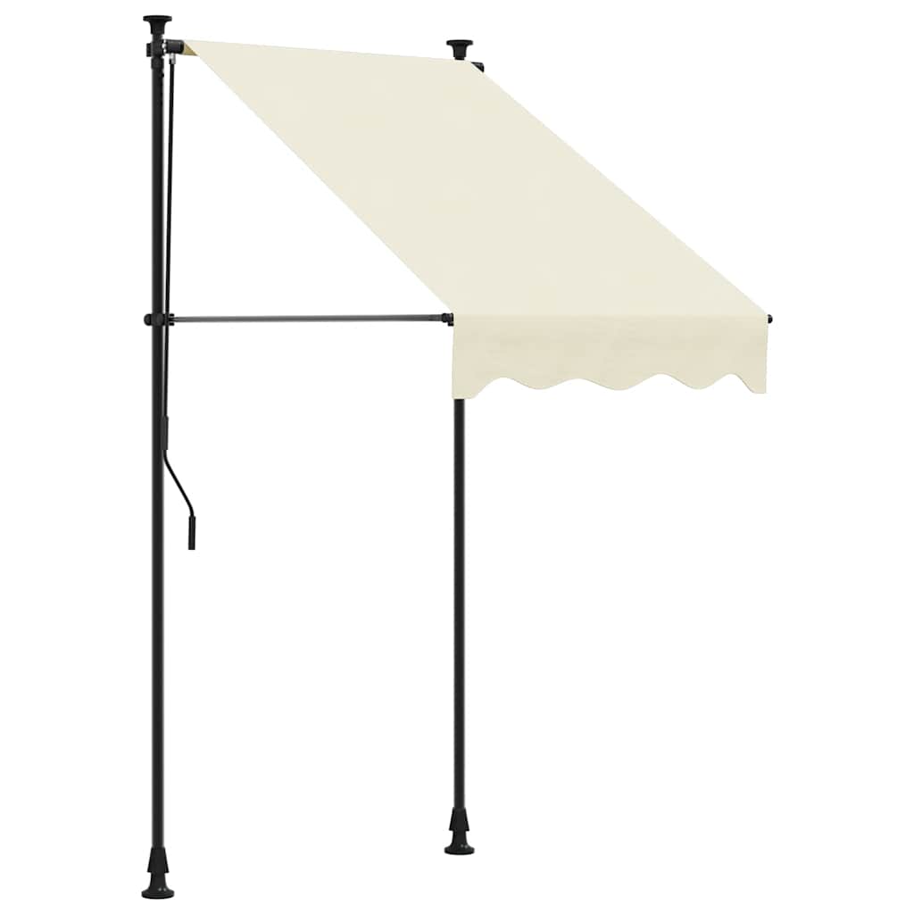 Vidaxl luifel uittrekbaar 100x150 cm stof en staal crèmekleurig