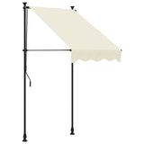 Vidaxl luifel uittrekbaar 100x150 cm stof en staal crèmekleurig