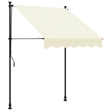 Vidaxx ausziehbare Markise 150x150 cm Stoff und Stahl cremefarben