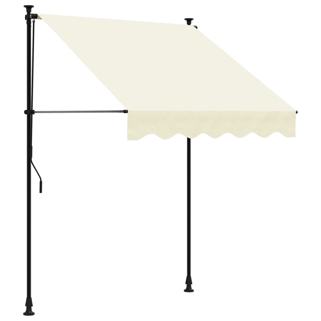 VidaXL Laifel Extendable 150x150 cm fabric and steel cream -colored