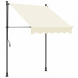 Vidaxx ausziehbare Markise 200x150 cm Stoff und Stahl cremefarben