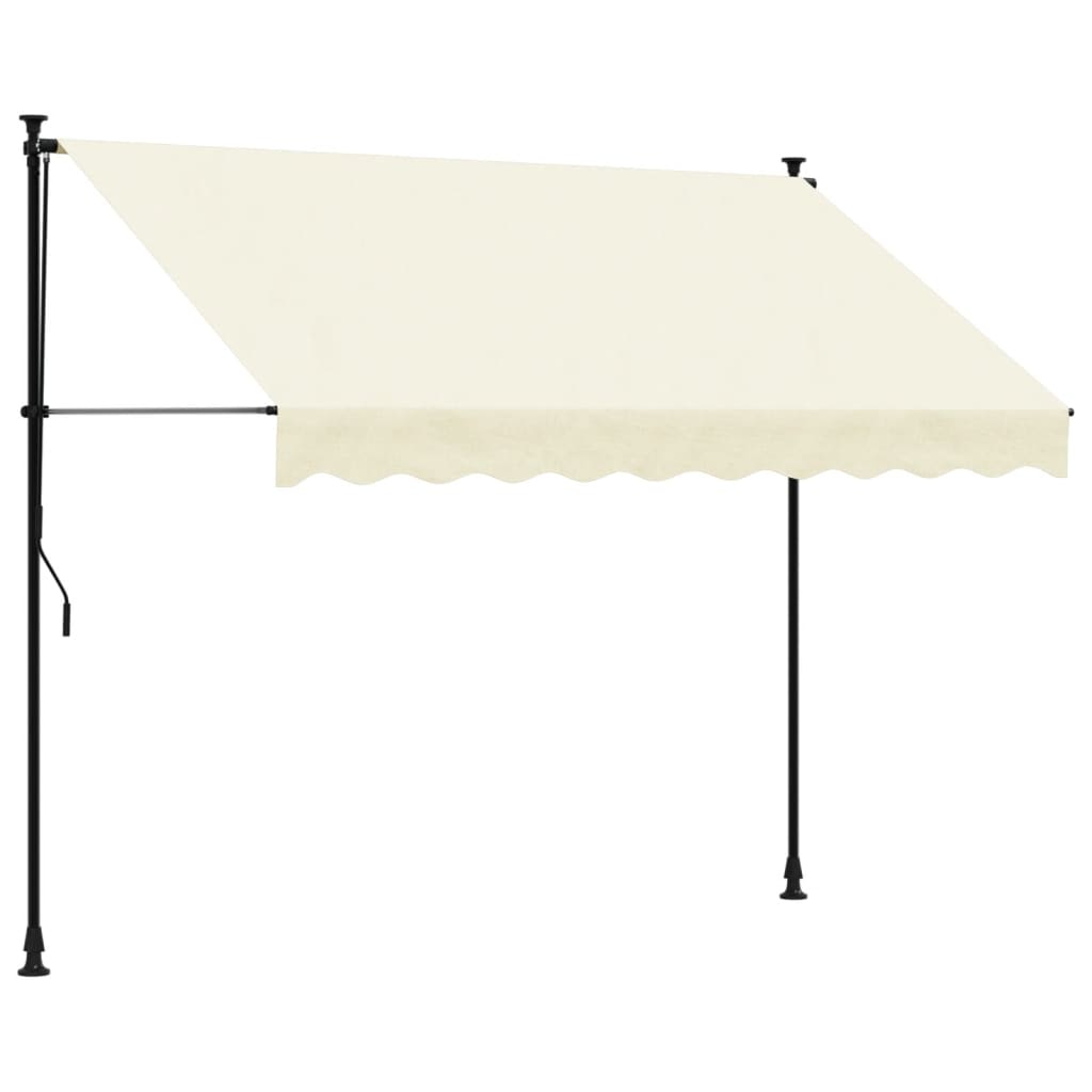 Vidaxl Luifel Extendible 250x150 cm de tela y crema de acero con calma