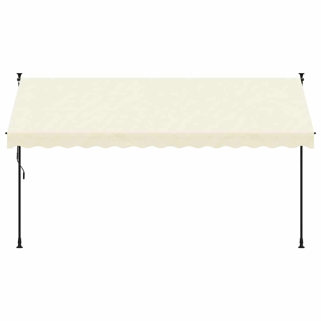 VidaXL Ausziehbare Markise 350x150 cm Stoff und Stahl cremefarben