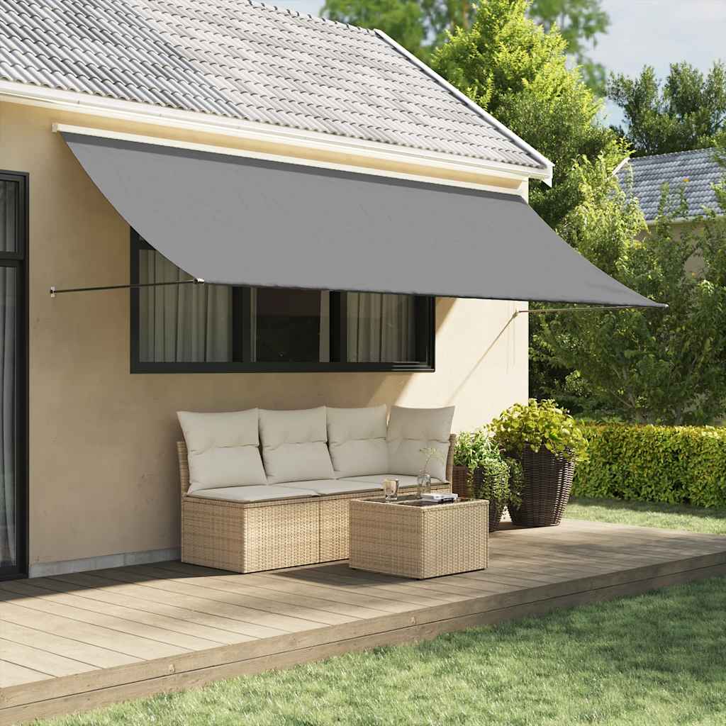 Vidaxx ausziehbare Markise 400x150 cm Stoff und Stahl Anthrazit