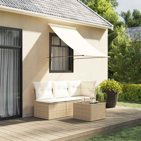 Vidaxx ausziehbare Markise 150x150 cm Stoff und Stahl cremefarben