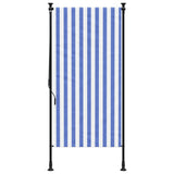 Vidaxl Rouleau aveugle pour l'extérieur du tissu 100x270 cm et en acier bleu et blanc