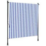 Vidaxl Rouleau aveugle pour l'extérieur de 150x270 cm tissu et acier bleu et blanc