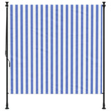 Vidaxl rolgordijn voor buiten 150x270 cm stof en staal blauw en wit