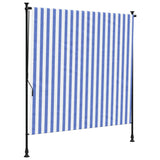 Vidaxl roller blind for outside 200x270 cm Fabric and steel blue and white